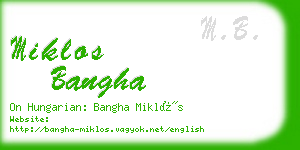 miklos bangha business card